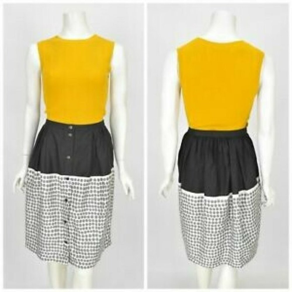 MARIMEKKO Poni Polka Dot Spot Print A-Line Cotton High Waisted Skirt - Picture 3 of 15